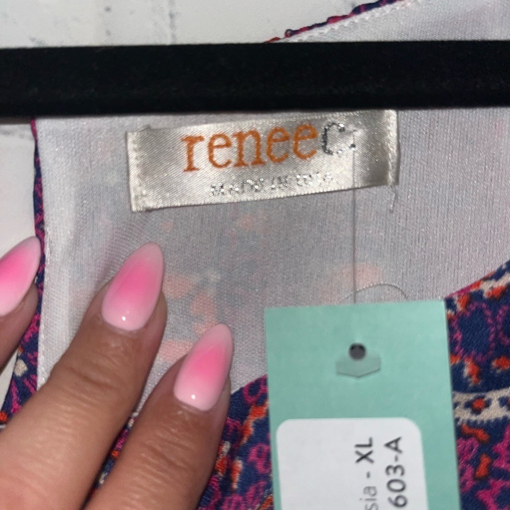 ✨NWT Renee C Maxi Dress Geometric Print Halter Neck Sleeveless Women Size XL - Picture 3 of 3